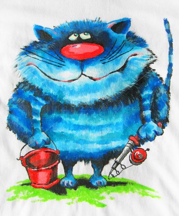 George Makarov-Yakubovski T-shirt. Blue cat.