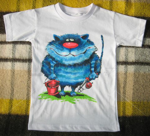George Makarov-Yakubovski T-shirt. Blue cat.
