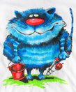 George Makarov-Yakubovski: T-shirt. Blue cat.